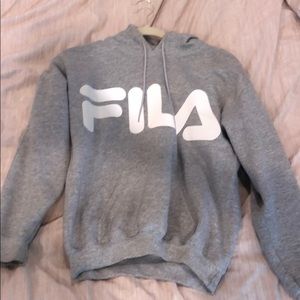 gray fila hoodie